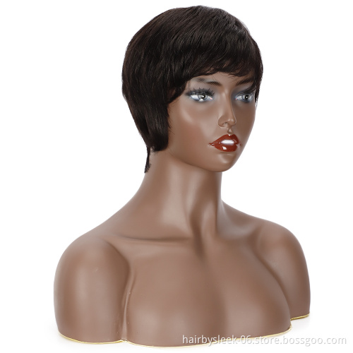Rebecca Best Selling Straight Short  Hair Wholesale Cheap Pixie Cut Short Human hair Wigs For Black Woman Human Hair